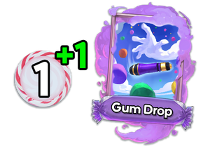 The card Gum Drop next to the Candy Counter at 1, gaining another +1 sweetness.